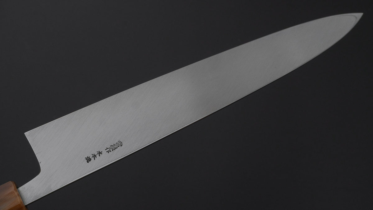Hitohira Togashi White #2 Mizu Honyaki Mioroshi Deba 300mm Taihei Makassar Ebony Handle (#182)