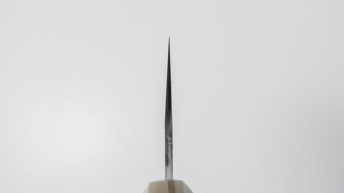 Hitohira Togashi White #1 Sanbonsugi Mizu Honyaki Gyuto 240mm Taihei Makassar Ebony Handle (#189/ Saya)