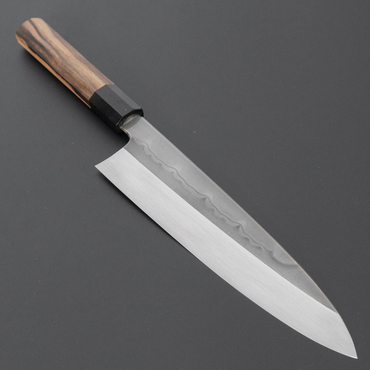 Hitohira Togashi White #1 Sanbonsugi Mizu Honyaki Gyuto 240mm Kurokaki Persimmon Handle (#191/ Saya)