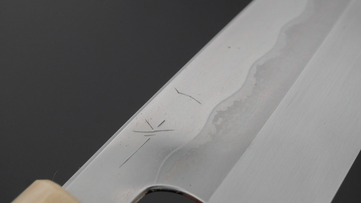Hitohira Togashi White #1 Notaremon Mizu Honyaki Gyuto 210mm Taihei Makassar Ebony Handle (#203/ Saya)