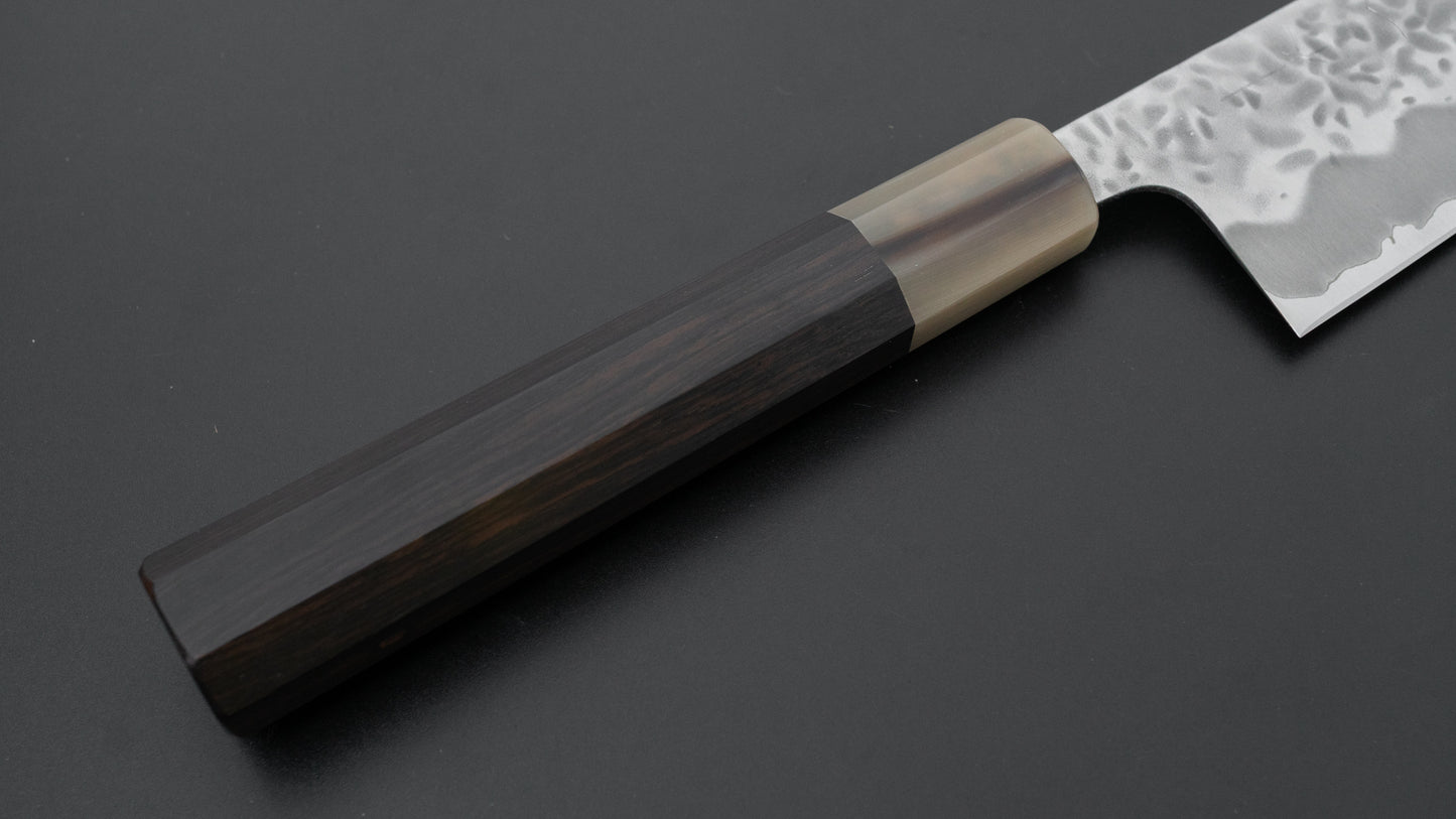 Hitohira Futana White #1 Migaki Tsuchime Gyuto 210mm Ebony Handle
