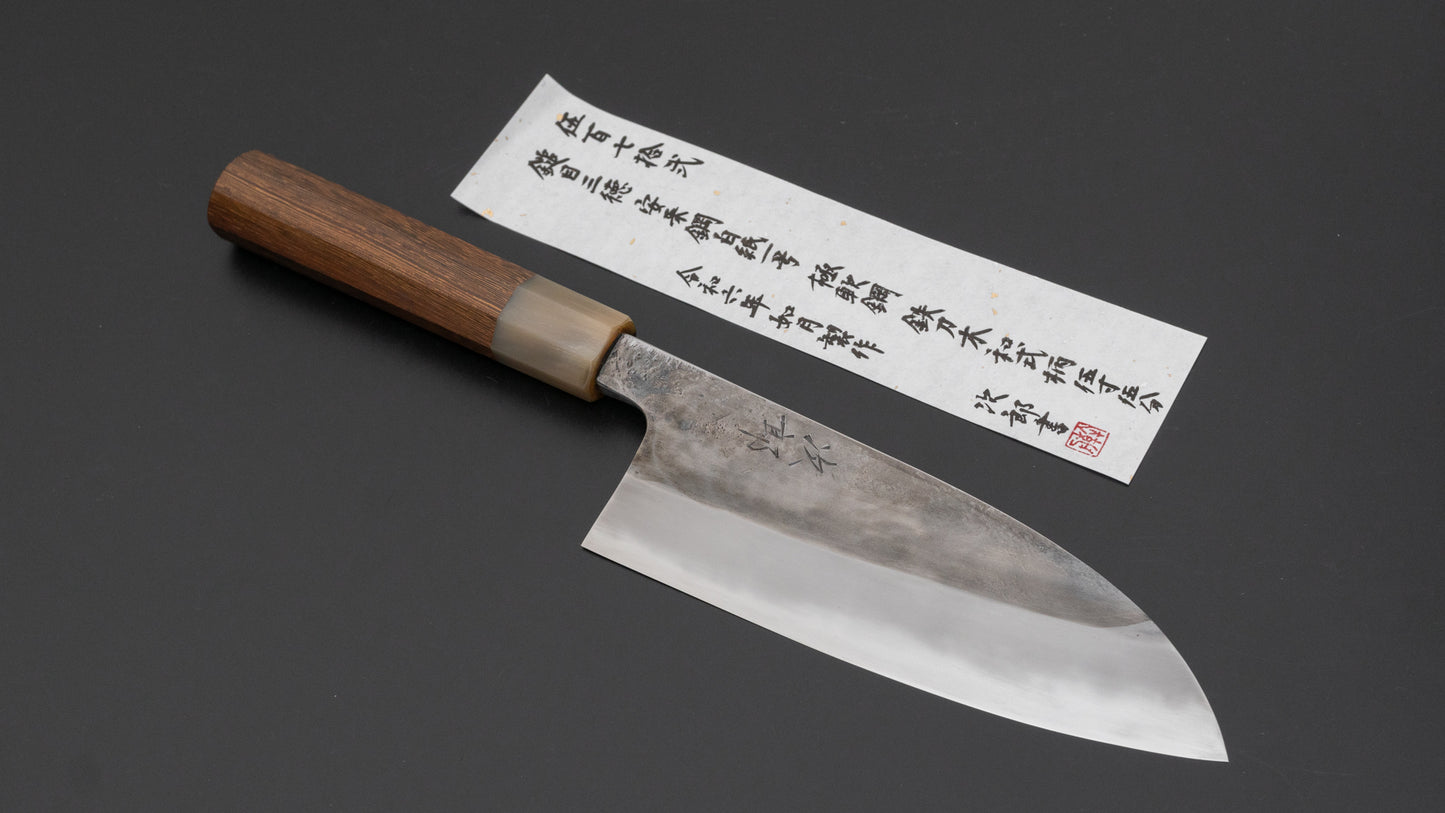 Jiro Tsuchime Wa Santoku 165mm Taihei Tagayasan Handle (#572) - HITOHIRA
