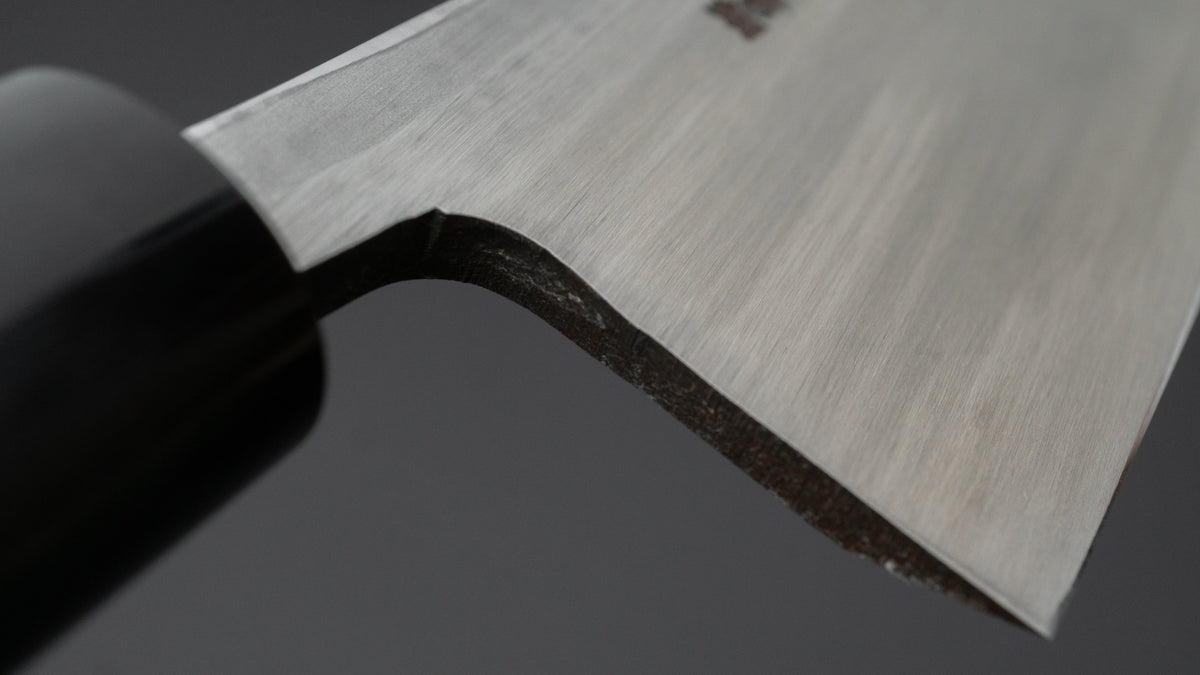 Hitohira Gorobei Blue #2 Left-Handed Deba 180mm Ho Wood Handle (D-Shape) - HITOHIRA