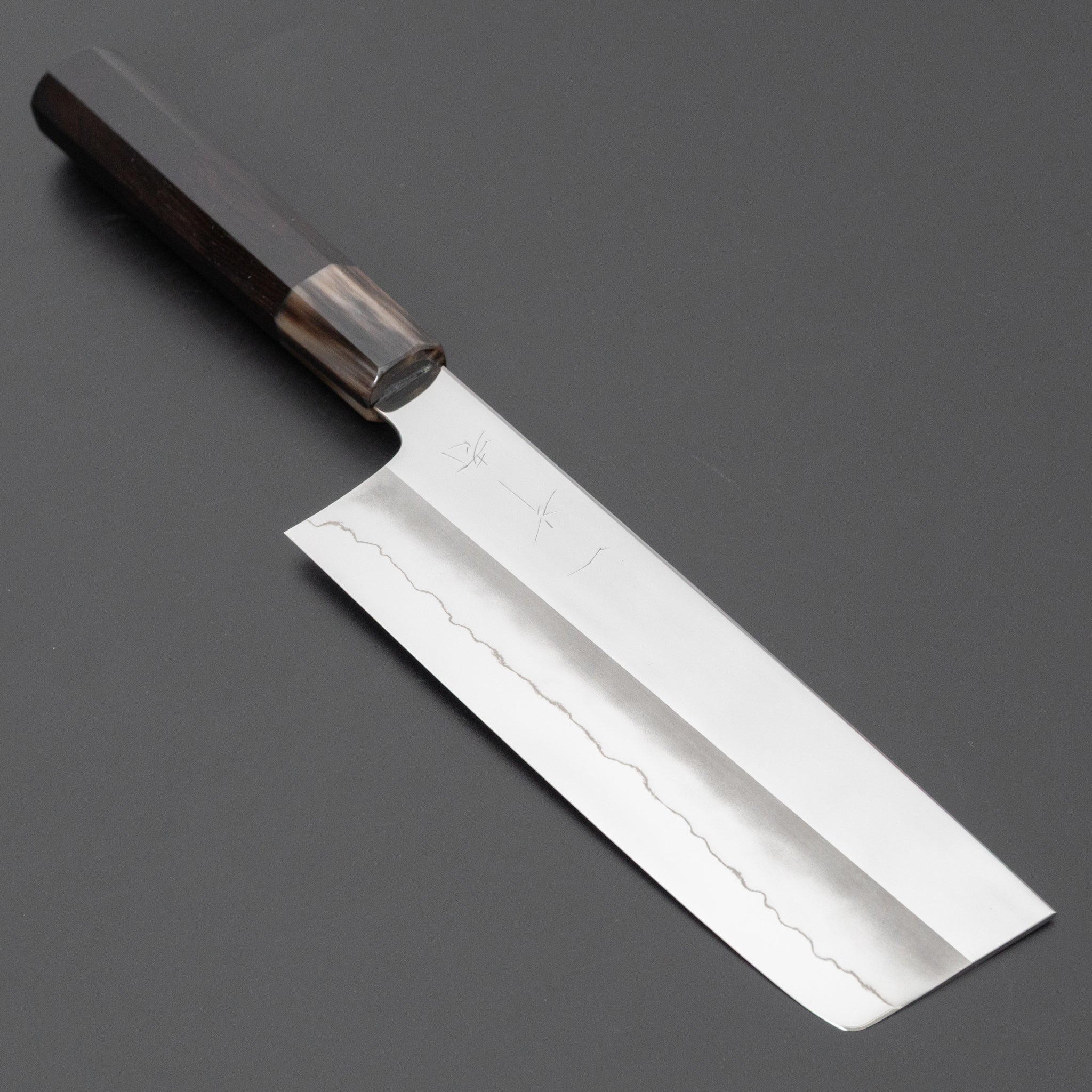 Hitohira Nakagawa Rou Silver #3 Mirror Polished Nakiri Ebony