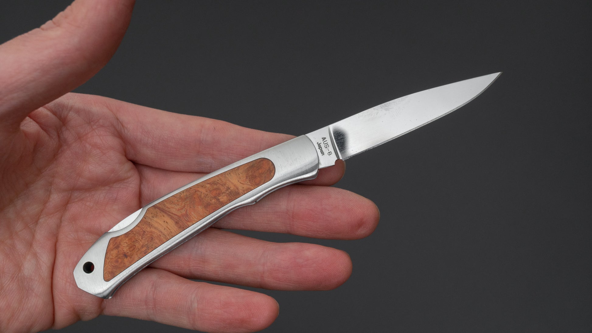 MOKI Kitsune Folding Knife Quince Handle - HITOHIRA