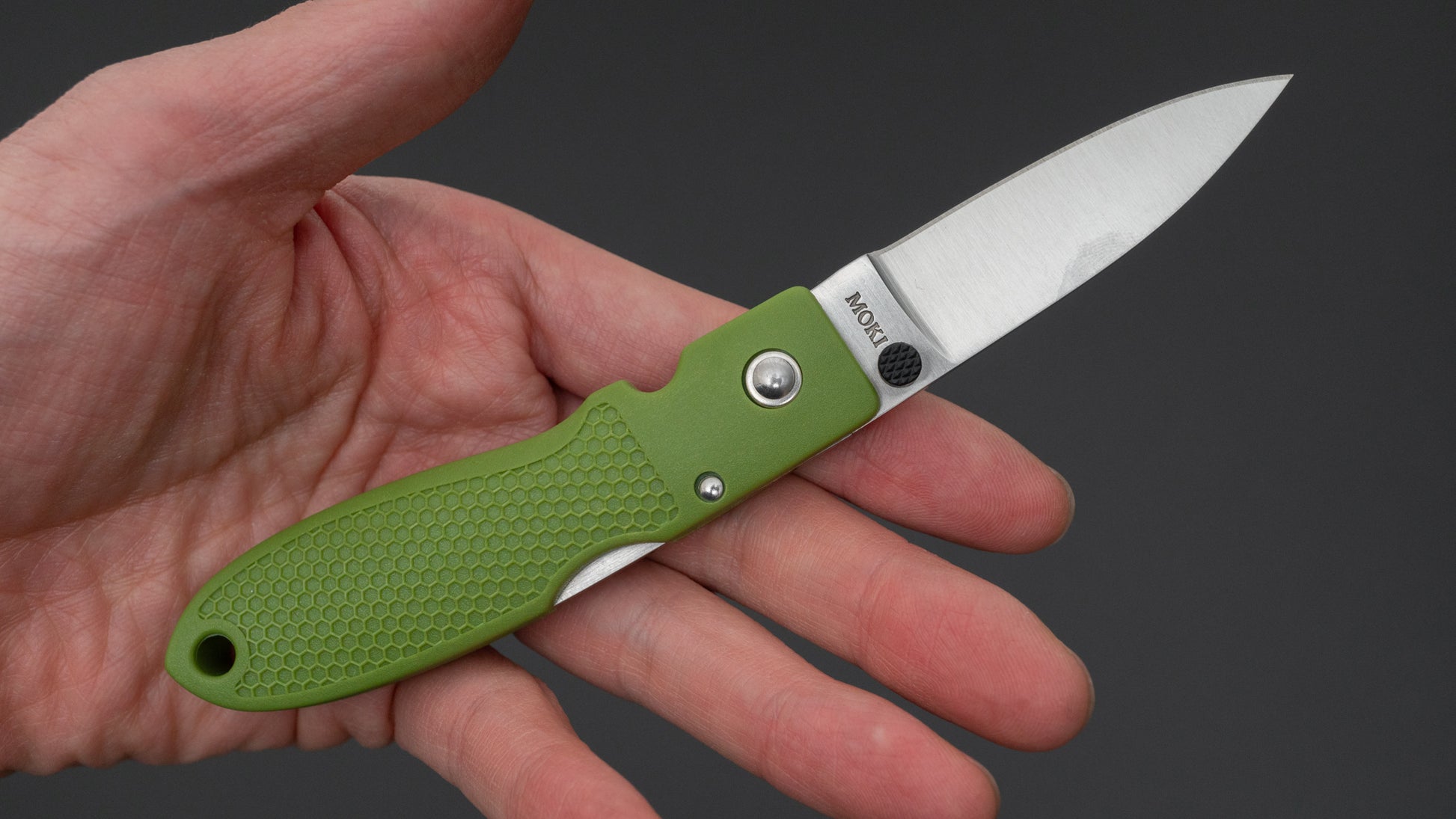 MOKI Coupe Folding Knife Grilon Handle (Olive Green) - HITOHIRA