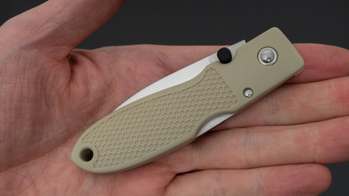 MOKI Coupe Folding Knife Grilon Handle (Sand Beige) - HITOHIRA