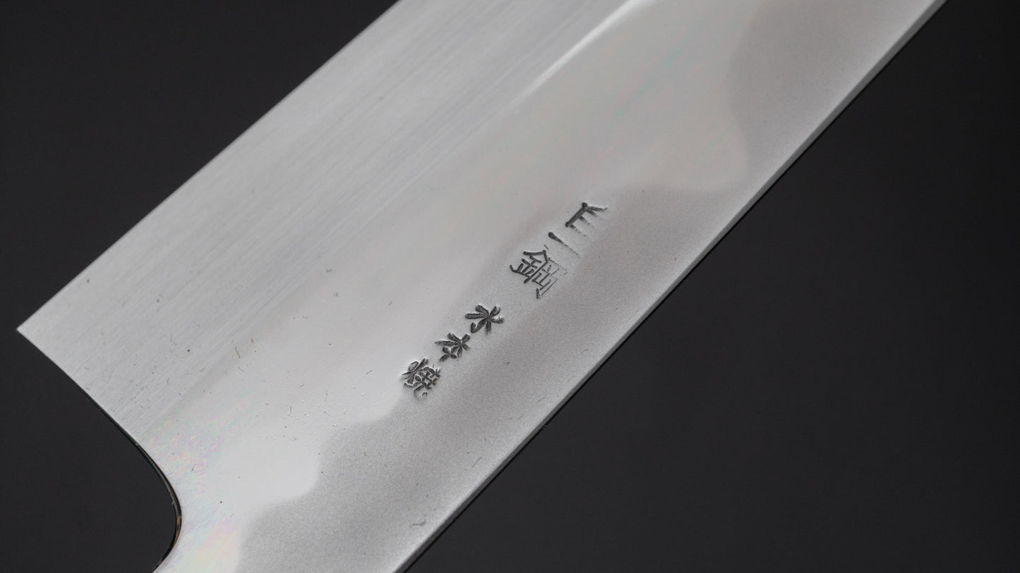 Hitohira Togashi Kyuzo White #1 Fuji Hakumon Mizu Honyaki Gyuto 240mm Kurokaki Persimmon Handle (#094/ Saya) - HITOHIRA