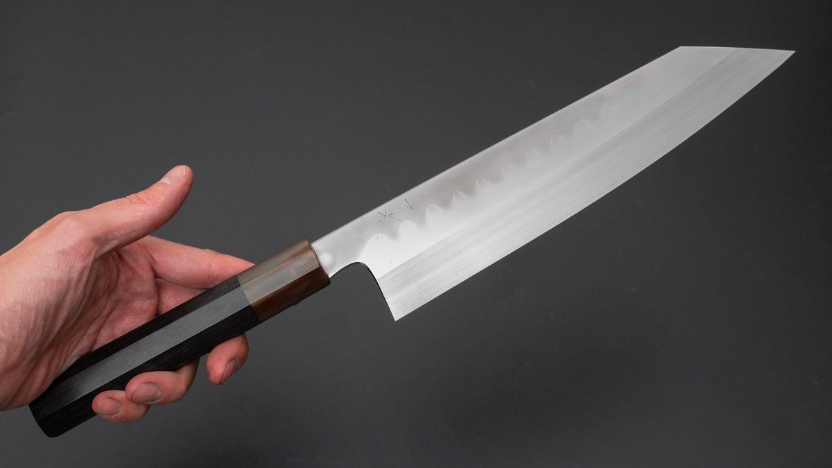 Hitohira Togashi Kyuzo White #1 Hakumon Mizu Honyaki Kiritsuke Gyuto 240mm Taihei Ebony Handle (#096/ Saya) - HITOHIRA