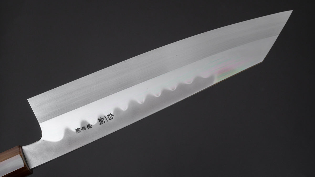 Hitohira Togashi Kyuzo White #1 Hakumon Mizu Honyaki Kiritsuke Gyuto 240mm Taihei Ebony Handle (#096/ Saya) - HITOHIRA