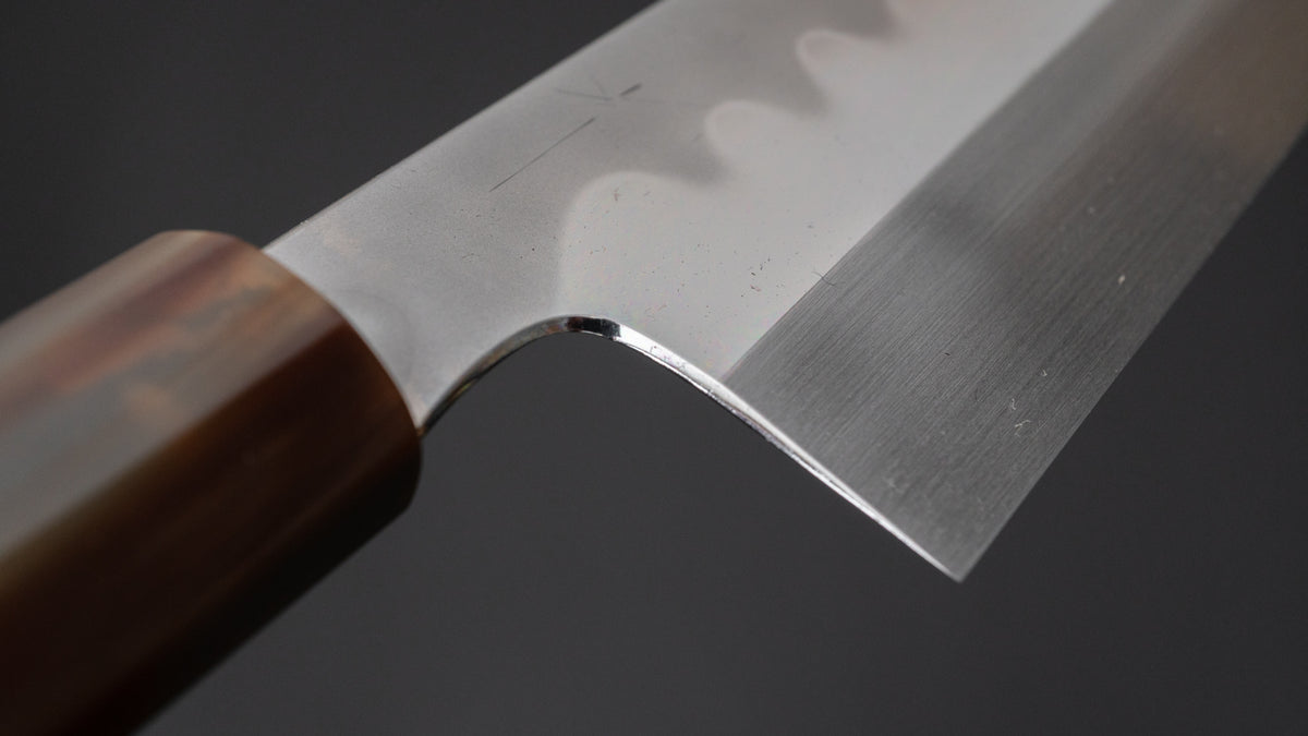 Hitohira Togashi Kyuzo White #1 Hakumon Mizu Honyaki Kiritsuke Gyuto 240mm Taihei Ebony Handle (#096/ Saya) - HITOHIRA