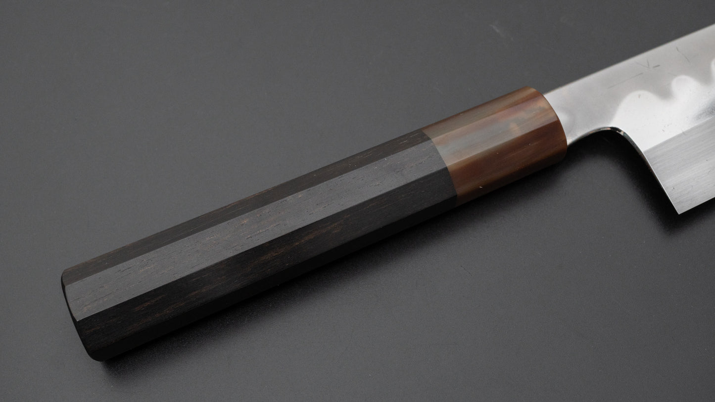 Hitohira Togashi Kyuzo White #1 Hakumon Mizu Honyaki Kiritsuke Gyuto 240mm Taihei Ebony Handle (#096/ Saya) - HITOHIRA