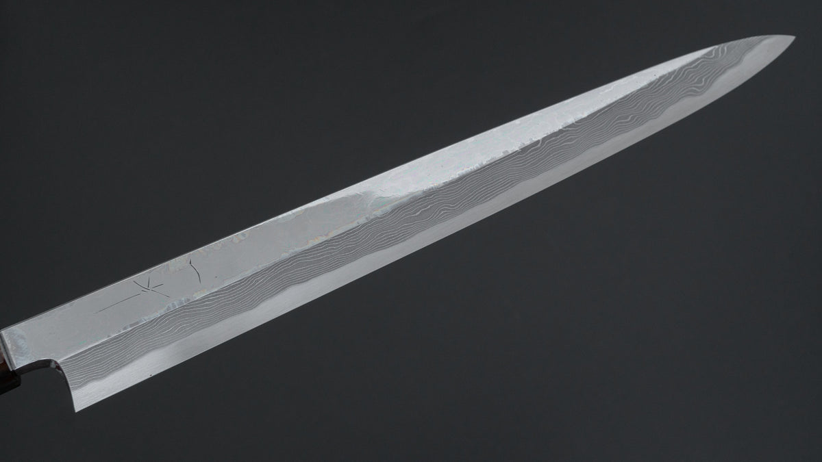 Hitohira Tanaka Mosuke Blue #1 Damascus Yanagiba 300mm Ebony Handle (Mirror Polished/ Saya)
