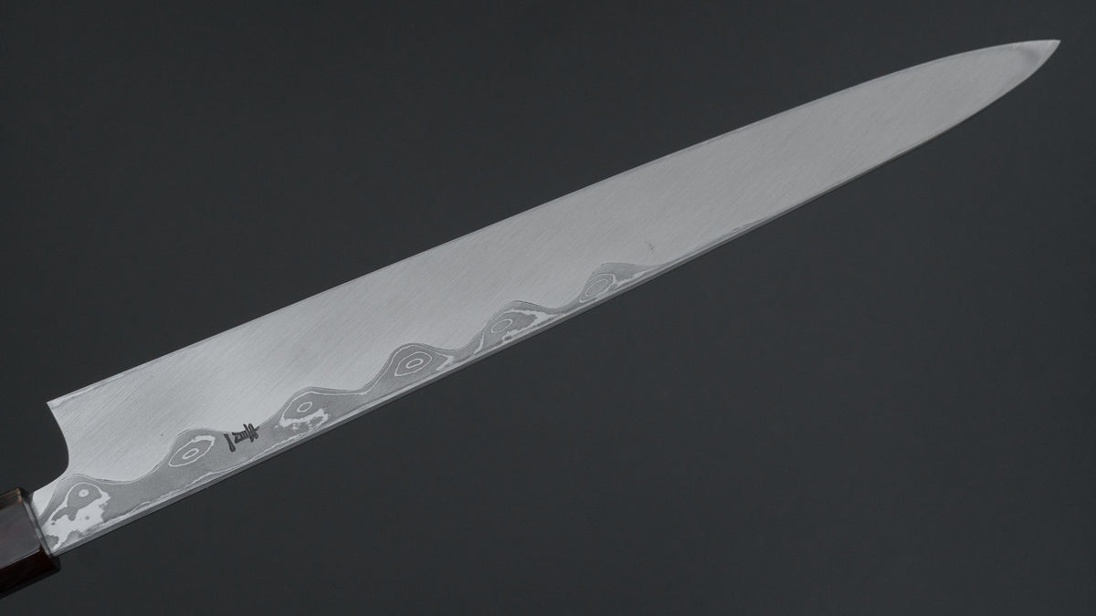 Hitohira Tanaka Mosuke Blue #1 Damascus Yanagiba 300mm Ebony Handle (Mirror Polished/ Saya)