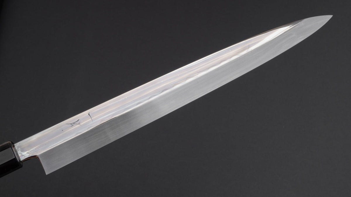 Hitohira Kikuchiyo Manzo White Honyaki Yanagiba 300mm Lacewood Handle (Saya) | HITOHIRA