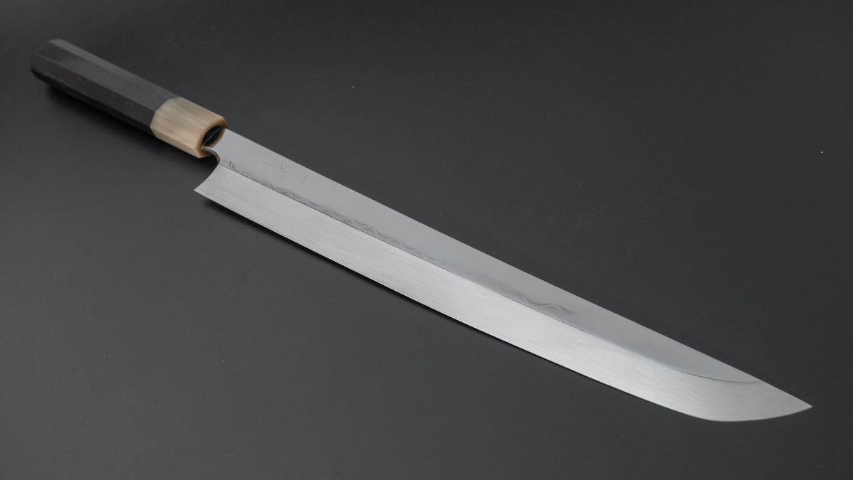 Hitohira Togashi White #1 Mizu Honyaki Yanagi Sakimaru 330mm Taihei Ebony Handle (Saya) - HITOHIRA