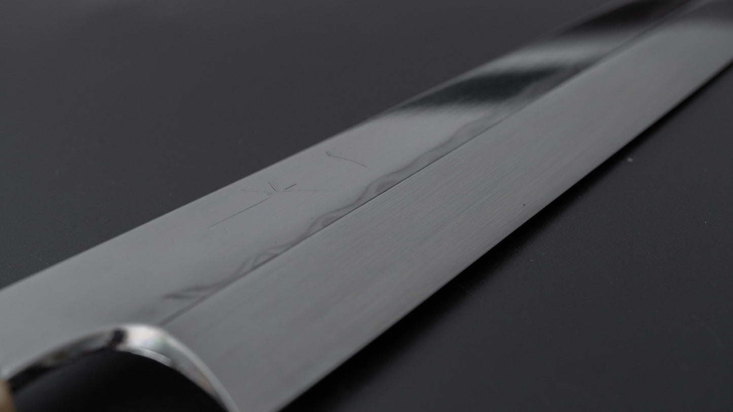 Hitohira Togashi White #1 Mizu Honyaki Yanagi Sakimaru 330mm Taihei Ebony Handle (Saya) - HITOHIRA