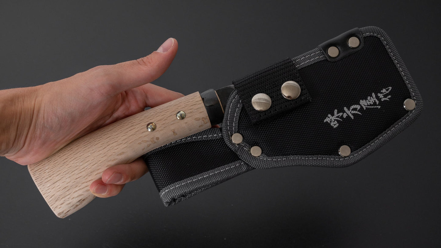 Ajikataya Tsuchime Hatchet 105mm Ho Wood Handle (Double Bevel) - HITOHIRA