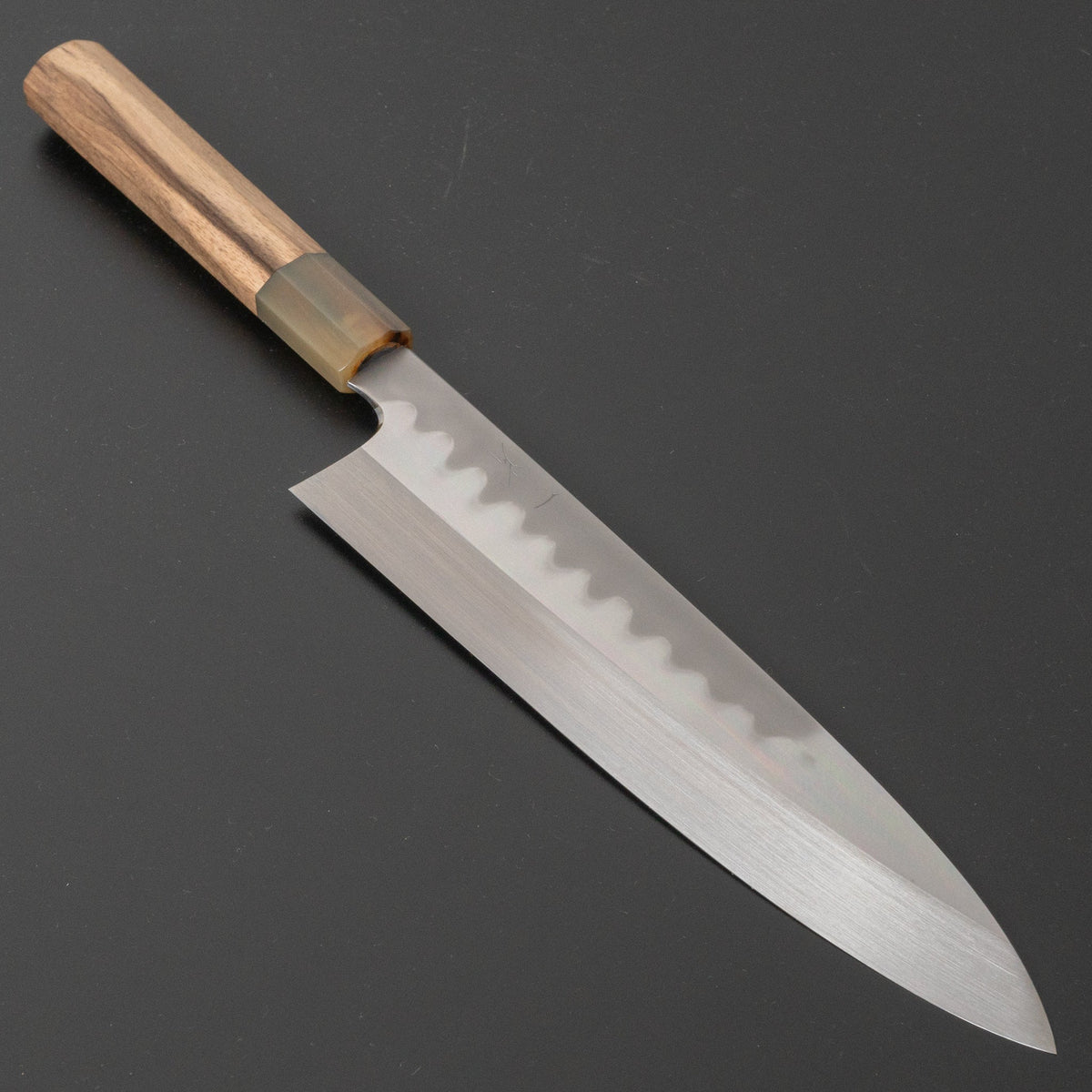 Hitohira Togashi Kyuzo White #1 Hakumon Mizu Honyaki Gyuto 240mm Kurokaki Persimmon Handle (#022/ Saya) | HITOHIRA
