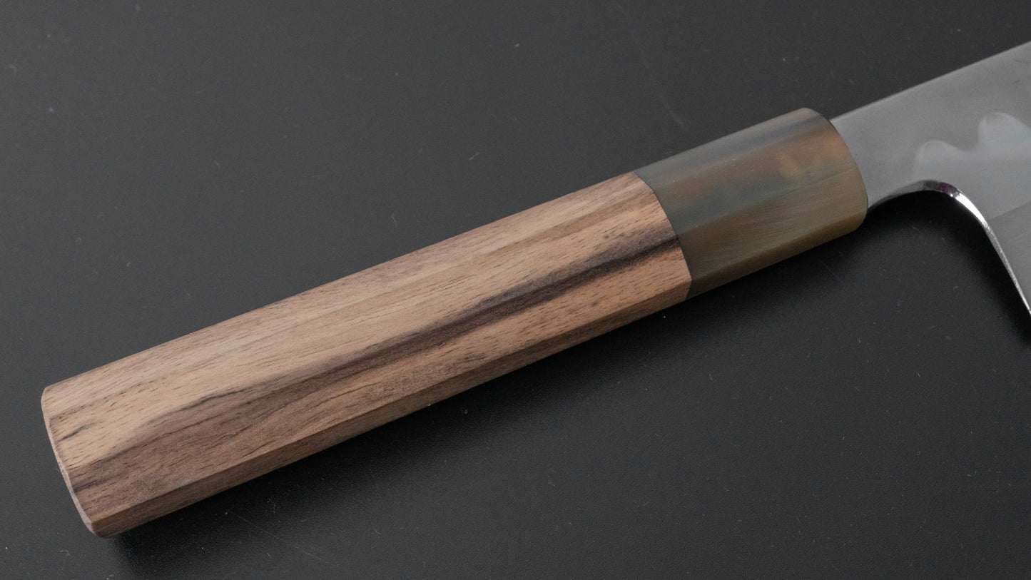 Hitohira Togashi Kyuzo White #1 Hakumon Mizu Honyaki Gyuto 240mm Kurokaki Persimmon Handle (#022/ Saya) | HITOHIRA