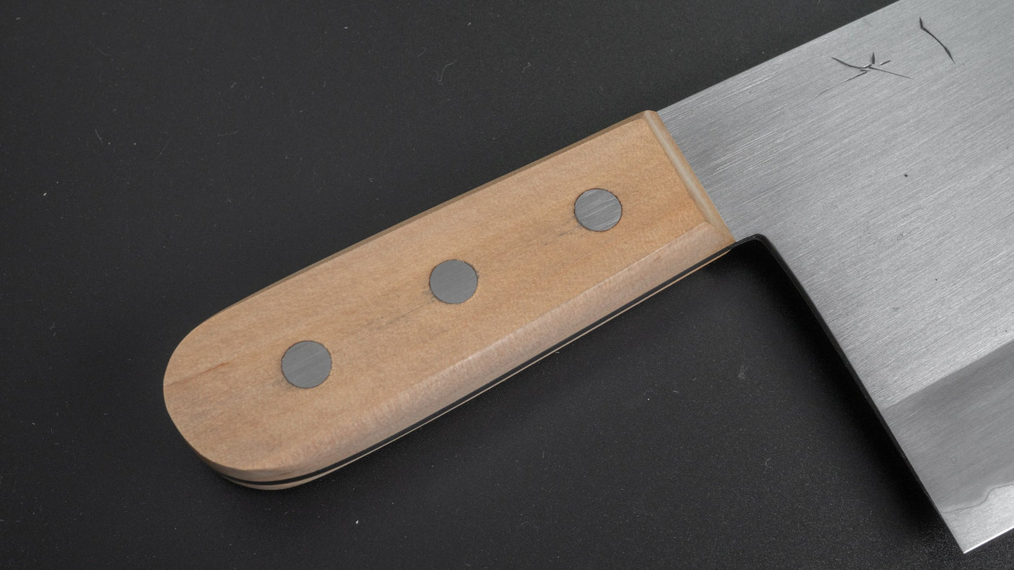 Hitohira Togashi White #1 Stainless Clad Chinese Cleaver 180mm Gumi Wood Handle - HITOHIRA