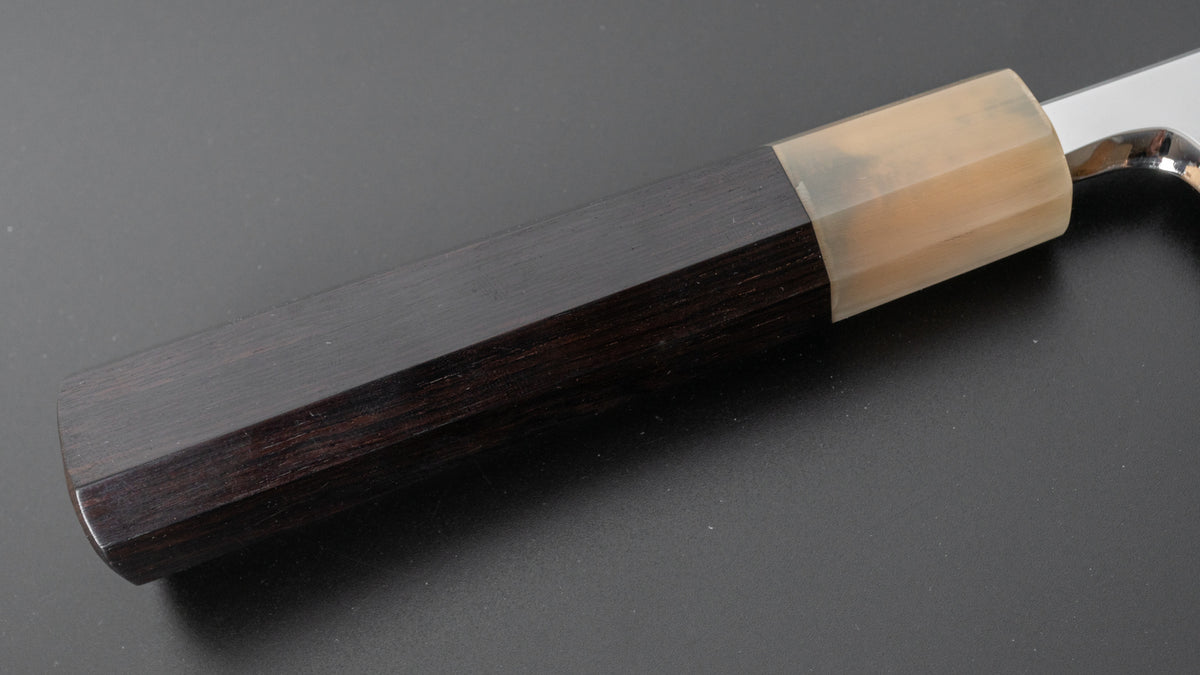 Hitohira Kikuchiyo Manzo Silver #3 Deba 165mm Ebony Handle (Mirror Polished/ Saya) - HITOHIRA