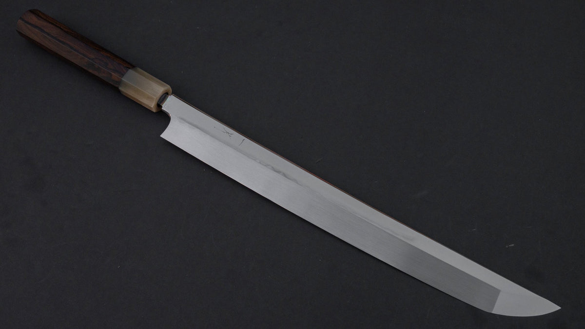 Hitohira Togashi Kambei White #1 Mizu Honyaki Yanagi Sakimaru 330mm Ziricote Handle (Saya) | HITOHIRA