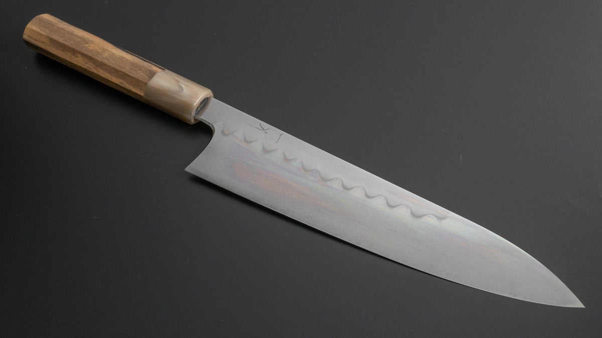 Hitohira Togashi Yohei White #1 Mizu Honyaki Gyuto 240mm Kurokaki Persimmon Handle (#042/ Saya) - HITOHIRA