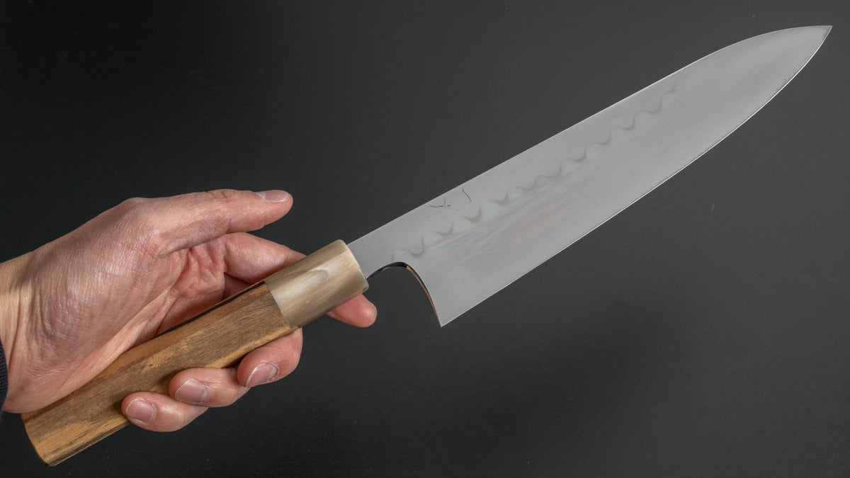 Hitohira Togashi Yohei White #1 Mizu Honyaki Gyuto 240mm Kurokaki Persimmon Handle (#042/ Saya) - HITOHIRA