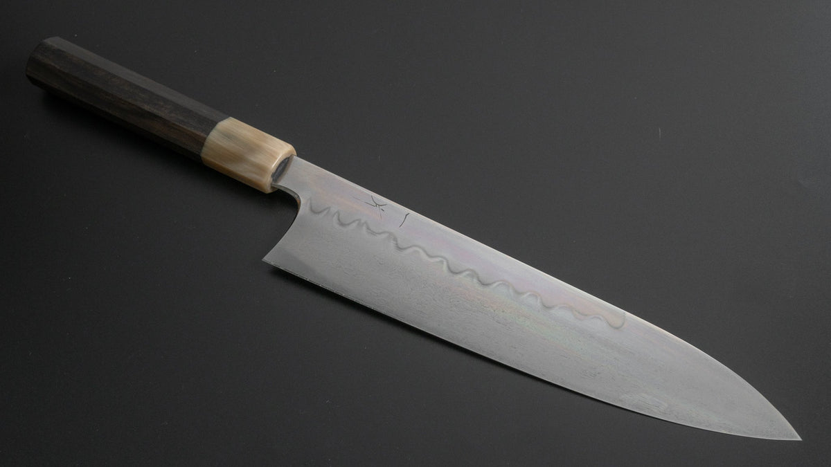 Hitohira Togashi Yohei White #1 Mizu Honyaki Gyuto 240mm Taihei Ebony Handle (#043/ Saya) - HITOHIRA