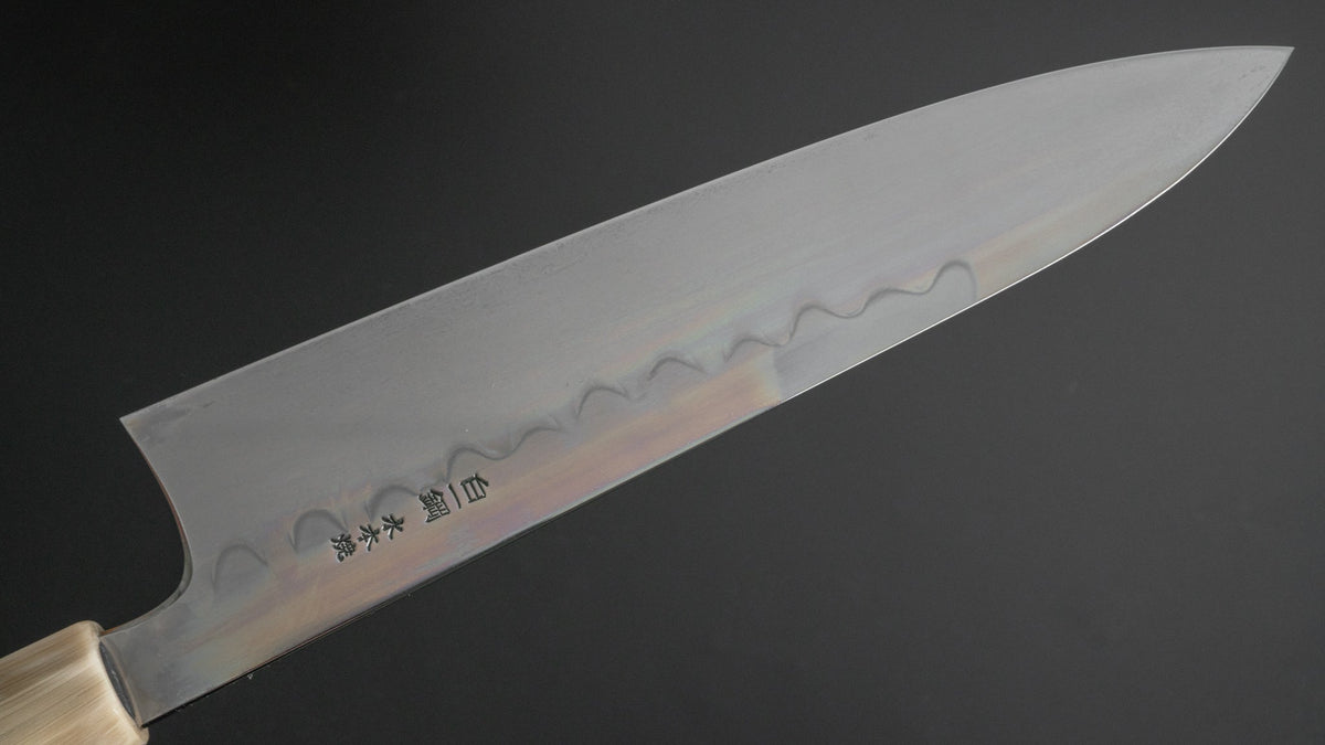 Hitohira Togashi Yohei White #1 Mizu Honyaki Gyuto 240mm Taihei Ebony Handle (#043/ Saya) - HITOHIRA