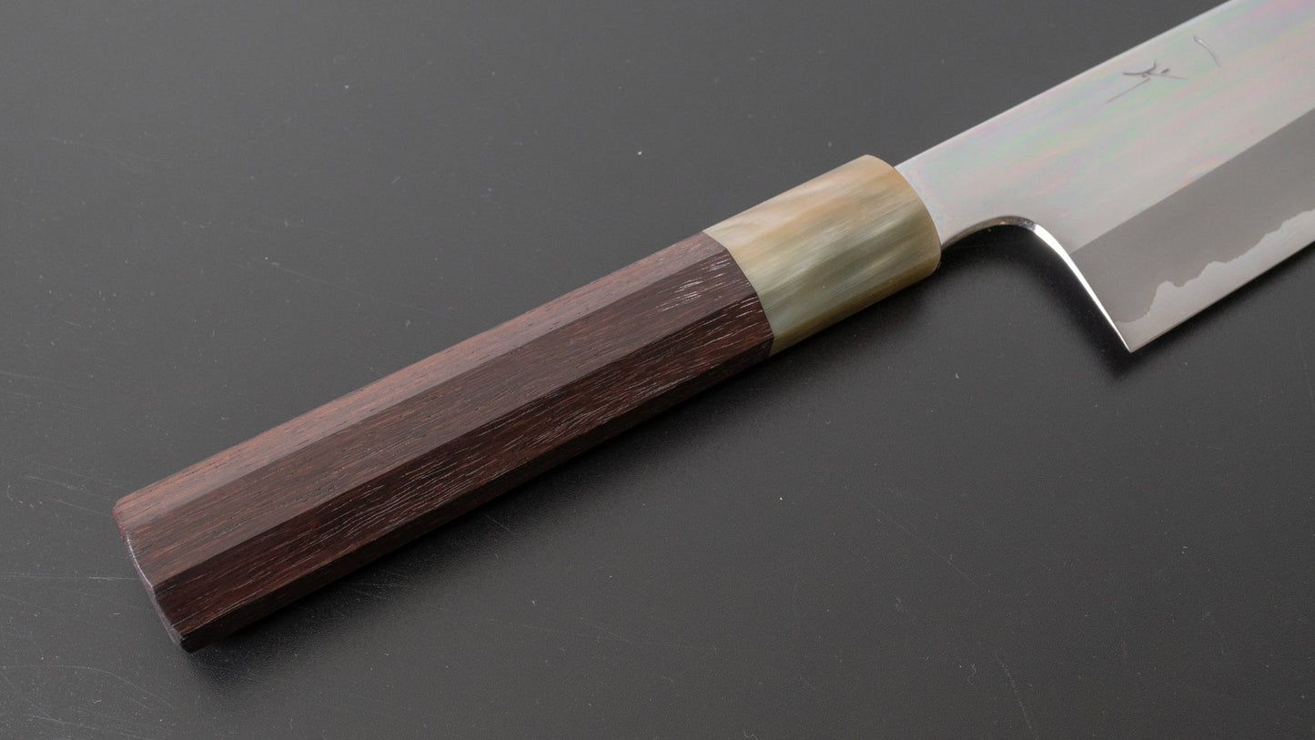 Hitohira Togashi White #1 Stainless Clad Kiritsuke Gyuto 240mm Taihei Rosewood Handle (Mirror Polished) - HITOHIRA