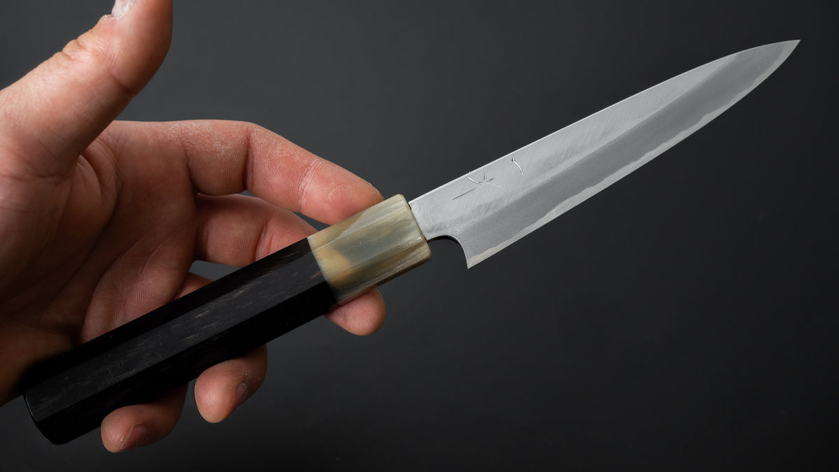 Hitohira Tanaka Kyuzo Blue #1 Migaki Petty 120mm Taihei Ebony Handle - HITOHIRA