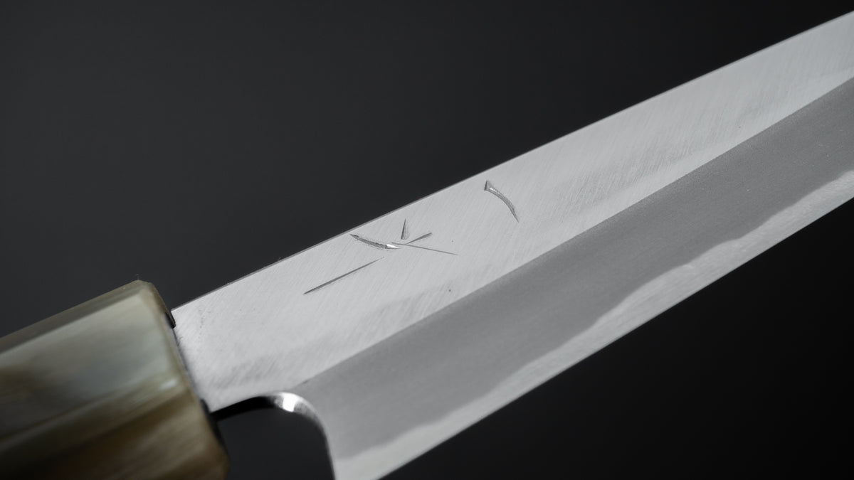 Hitohira Tanaka Kyuzo Blue #1 Migaki Petty 120mm Taihei Ebony Handle - HITOHIRA