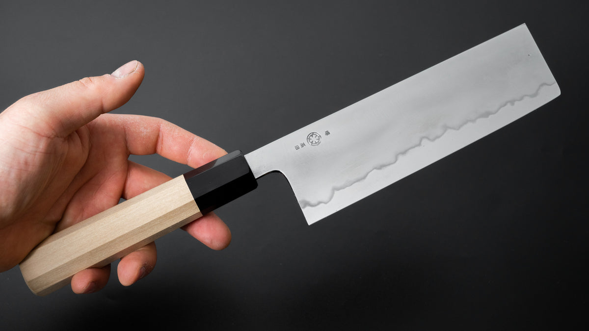 Takada no Hamono Blue #1 Suiboku Nakiri 180mm Ho Wood Handle - HITOHIRA