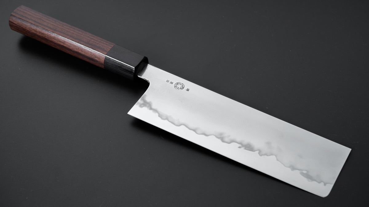 Takada no Hamono Blue #1 Suiboku Nakiri 180mm Rosewood Handle - HITOHIRA