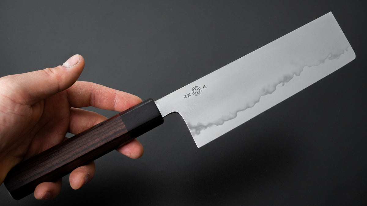 Takada no Hamono Blue #1 Suiboku Nakiri 180mm Rosewood Handle - HITOHIRA