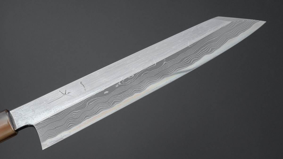 Hitohira Kikuchiyo Mosuke Enmon White #1 Kiritsuke 210mm Ebony Handle (Mirror Polished/ Saya) - HITOHIRA
