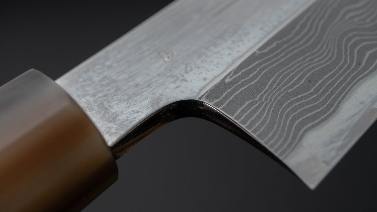 Hitohira Kikuchiyo Mosuke Enmon White #1 Kiritsuke 210mm Ebony Handle (Mirror Polished/ Saya) - HITOHIRA