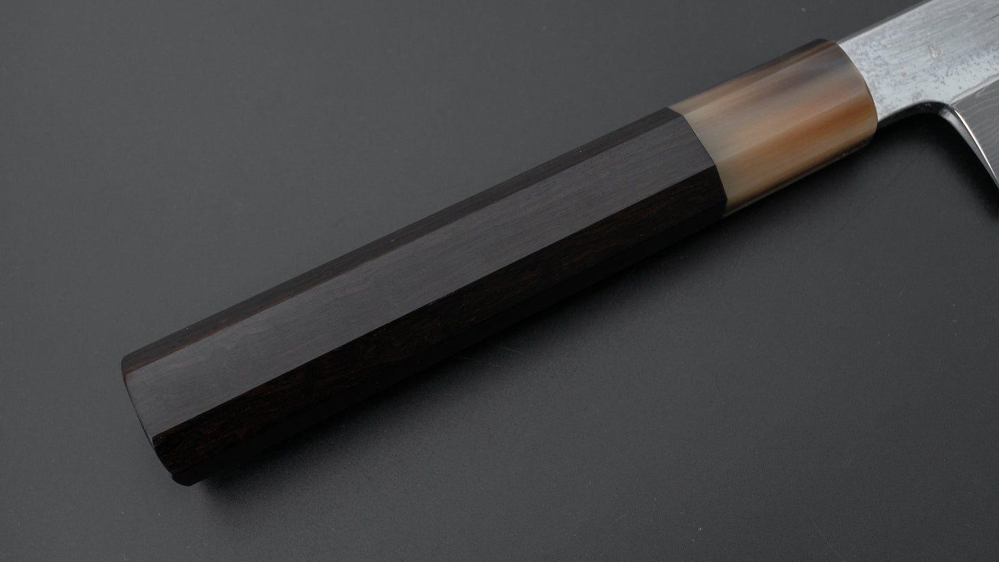 Hitohira Kikuchiyo Mosuke Enmon White #1 Kiritsuke 210mm Ebony Handle (Mirror Polished/ Saya) - HITOHIRA