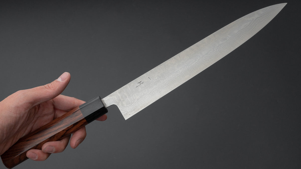 Hitohira Setsu Forged VG-10 Damascus Sujihiki 255mm Jutan Handle - HITOHIRA