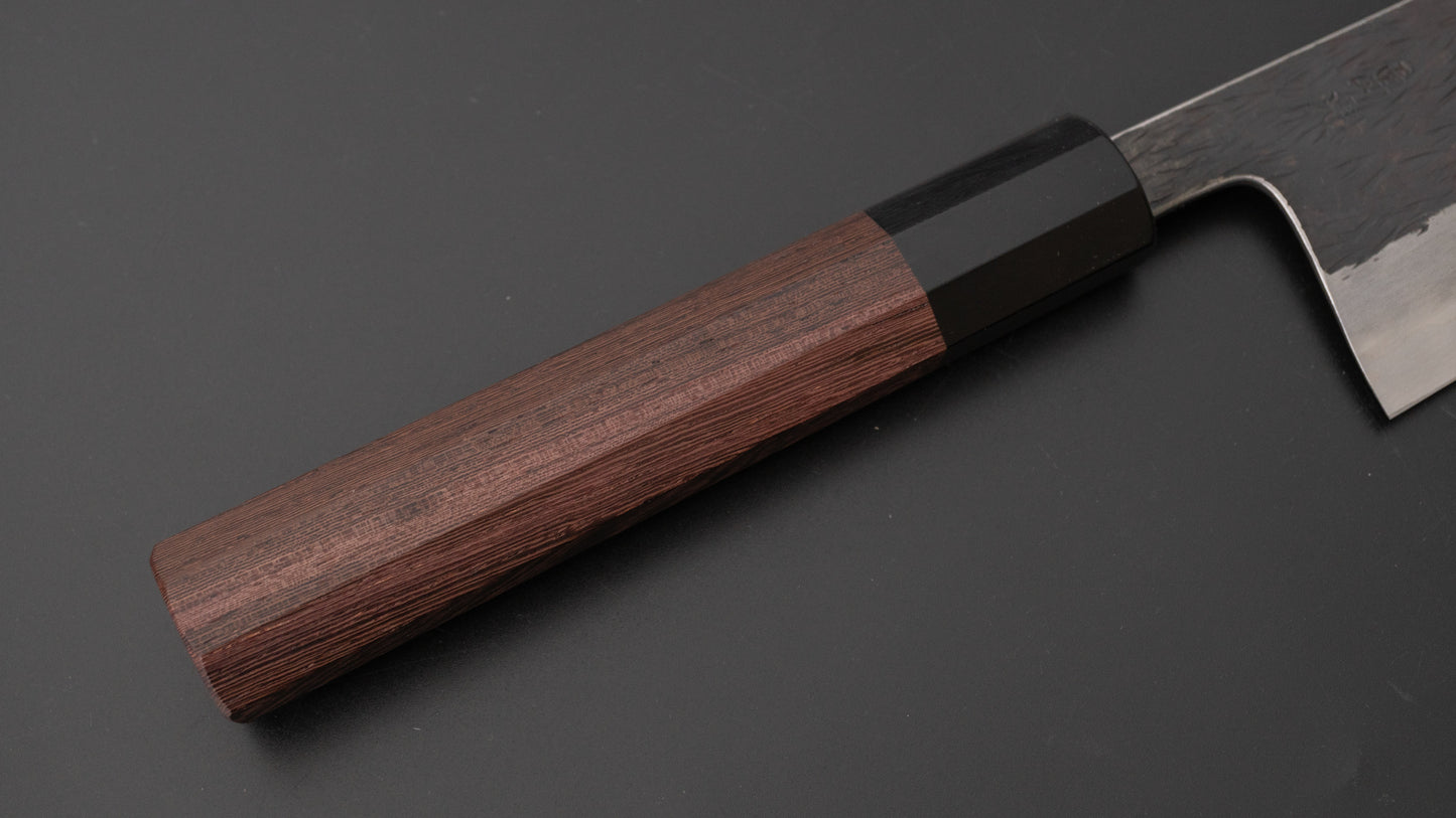 Isamitsu White #1 Stainless Clad Kurouchi Gyuto 240mm Taihei Tagayasan Handle - HITOHIRA