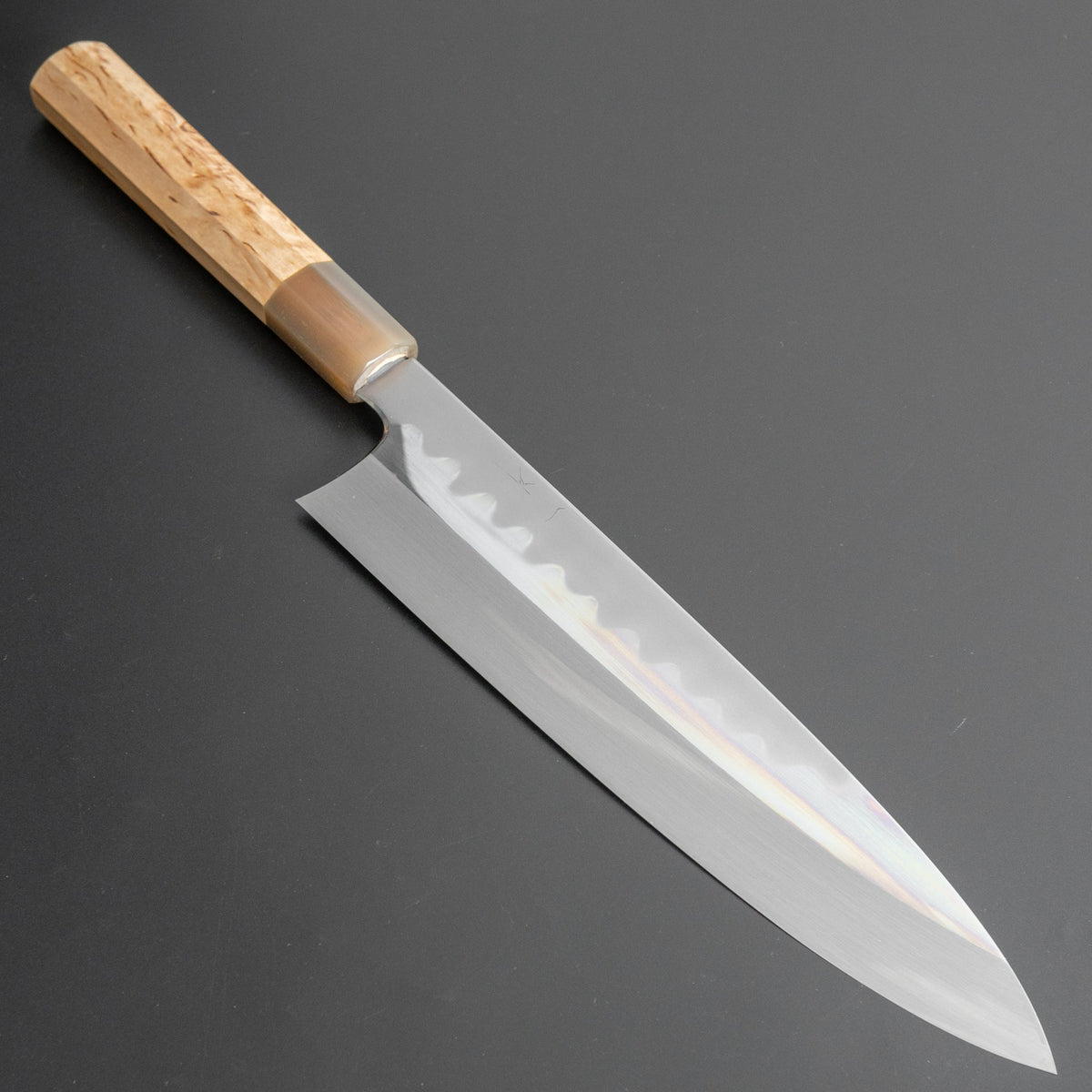 Hitohira Togashi Kyuzo White #1 Hakumon Mizu Honyaki Gyuto 240mm Taihei Masur Birch Handle (#047/ Saya) - HITOHIRA