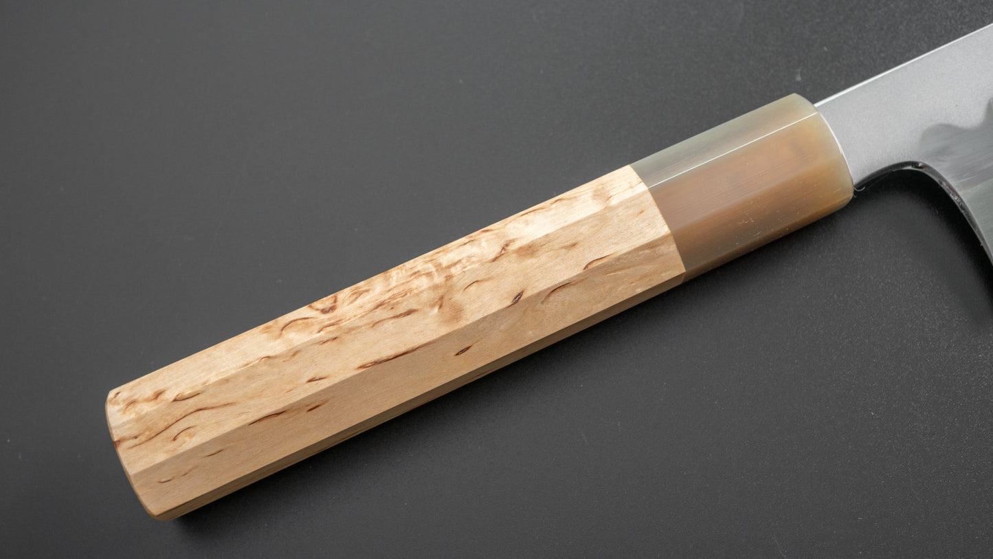 Hitohira Togashi Kyuzo White #1 Hakumon Mizu Honyaki Gyuto 240mm Taihei Masur Birch Handle (#047/ Saya) - HITOHIRA