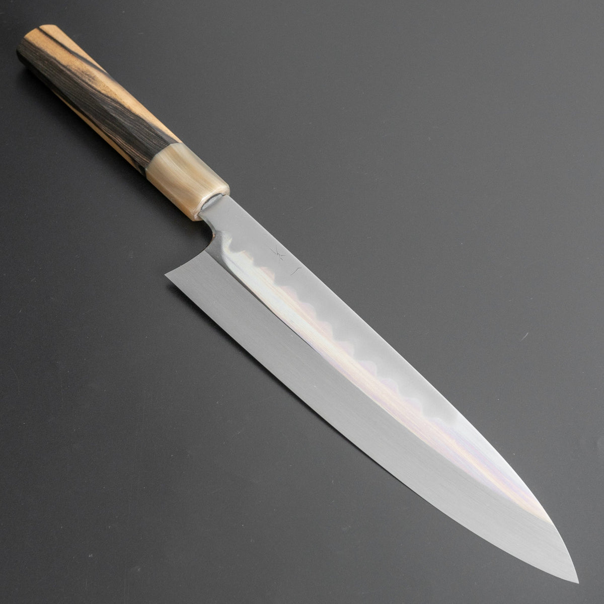 Hitohira Togashi Kyuzo White #1 Hakumon Mizu Honyaki Gyuto 240mm Kurokaki Persimmon Handle (#048/ Saya) - HITOHIRA