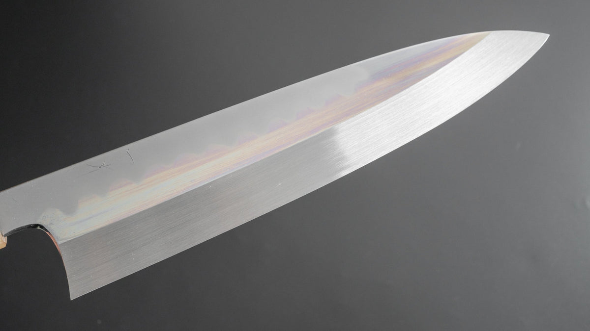 Hitohira Togashi Kyuzo White #1 Hakumon Mizu Honyaki Gyuto 240mm Kurokaki Persimmon Handle (#048/ Saya) - HITOHIRA