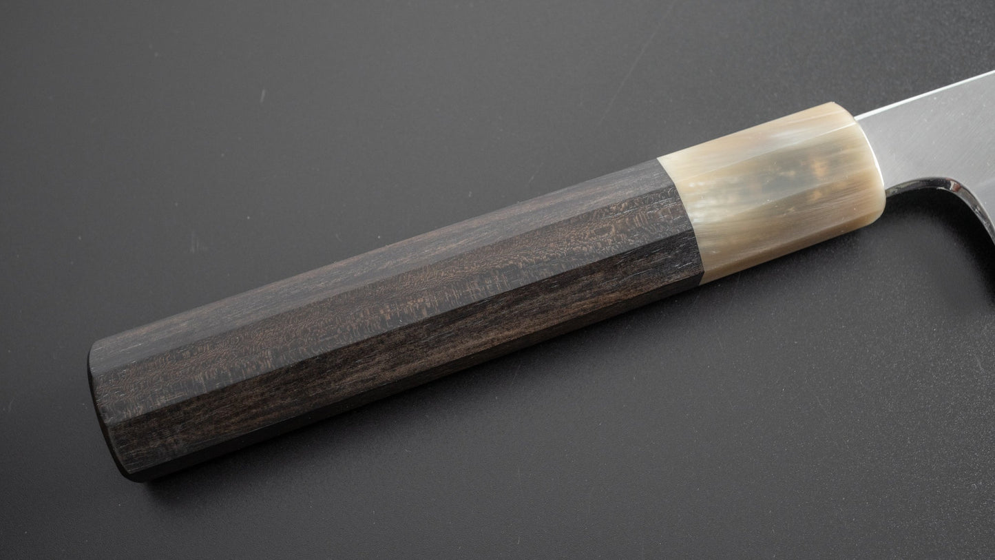 Hitohira Togashi White #1 Stainless Clad Migaki Sujihiki 300mm Taihei Ebony Handle - HITOHIRA