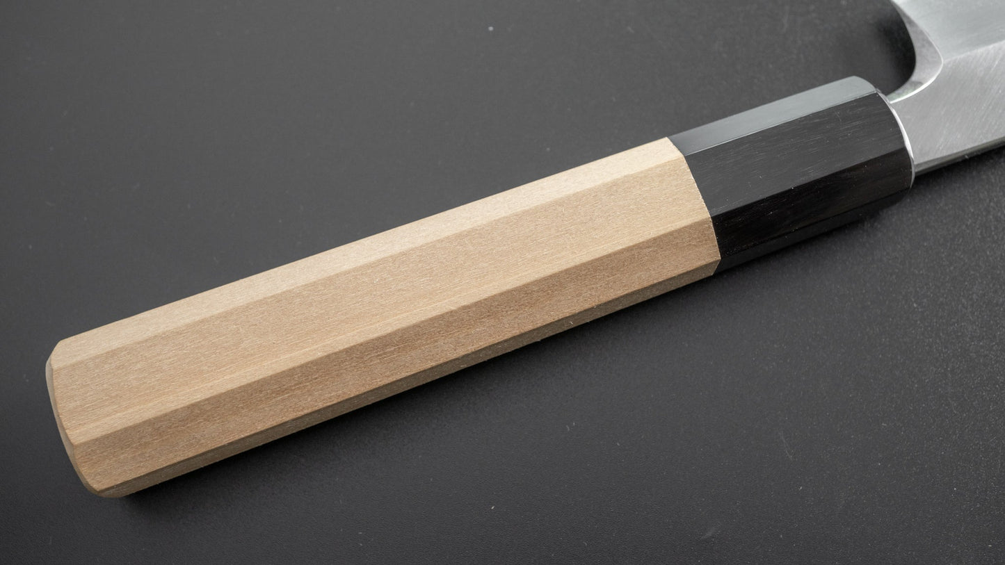 Hitohira Kikuchiyo Manzo White #3 Left-Handed Yanagiba 240mm Ho Wood Handle - HITOHIRA