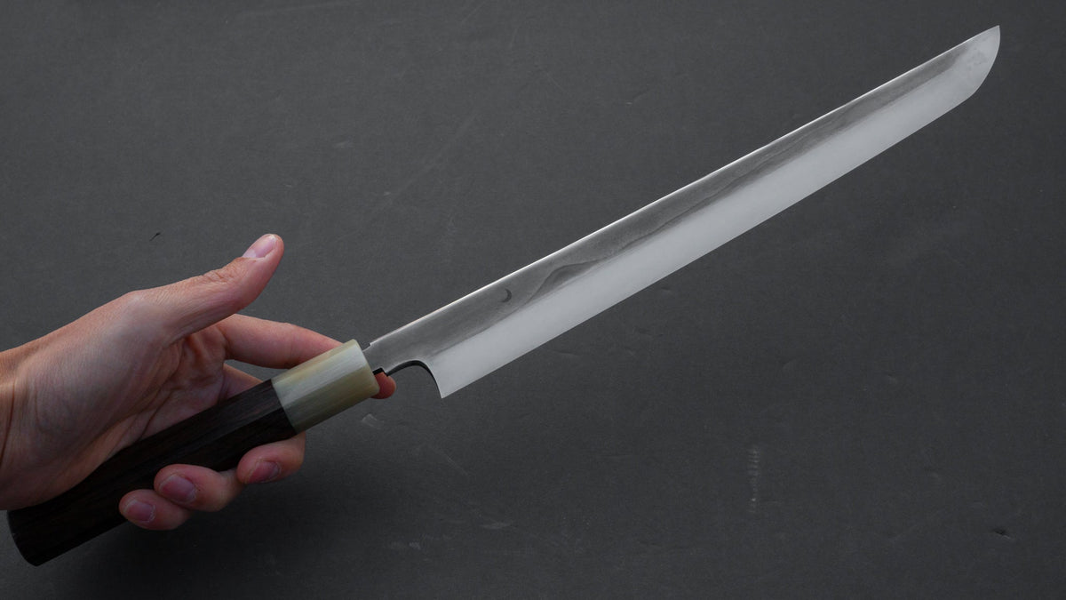 Hitohira Yoru Fuji Mizu Honyaki Yanagi Sakimaru 300mm Ziricote Handle (Saya) | HITOHIRA