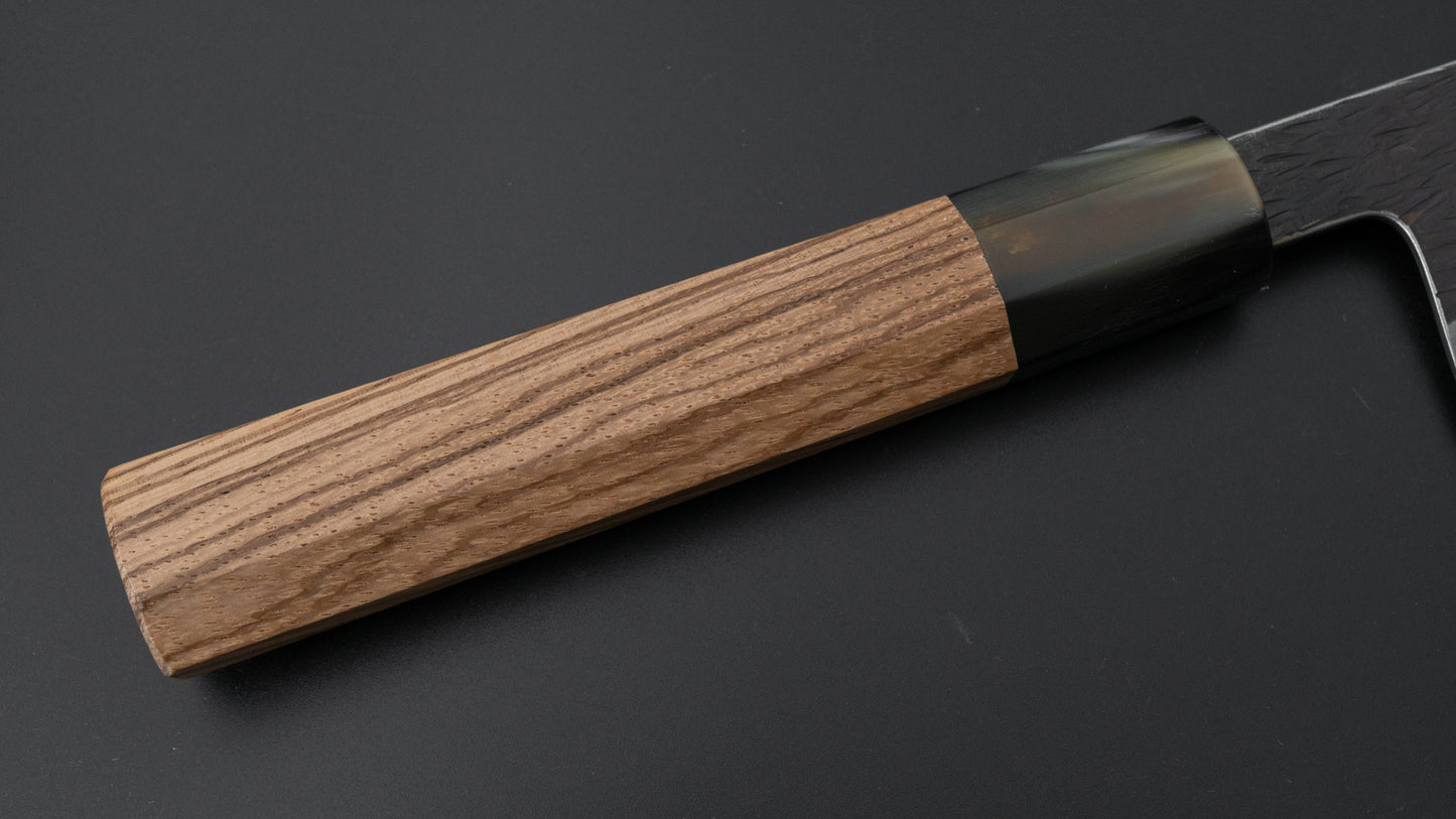 Isamitsu White #1 Stainless Clad Kurouchi Gyuto 240mm Taihei Zebrawood Handle - HITOHIRA